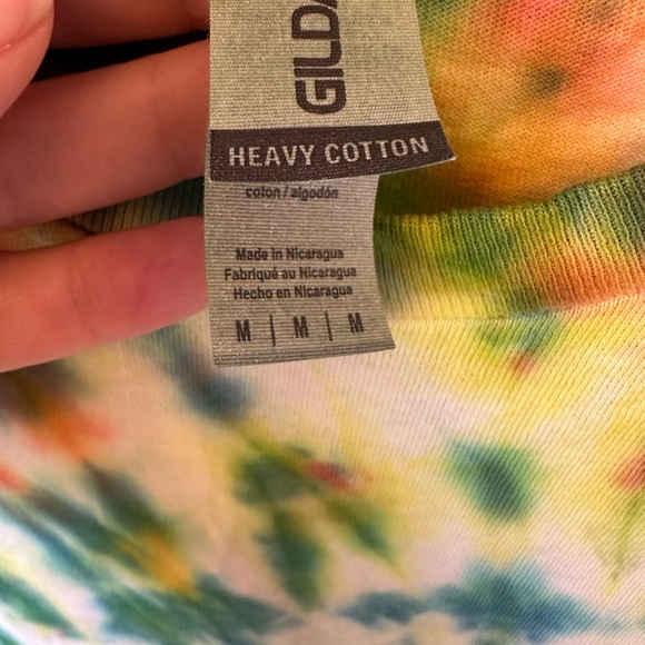 2/$20 🤩 Tie Dye Spiral T-Shirt Multicolor Festival Tee Gildan Heavy Medium - Picture 2 of 3